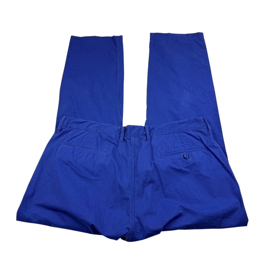 J‎ Crew Mens Cotton Straight Leg Chino Pants Blue Size 36x30